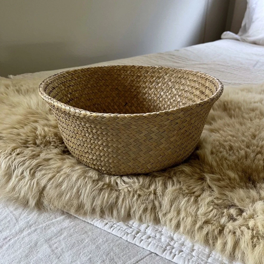 Vintage Woven Market Basket